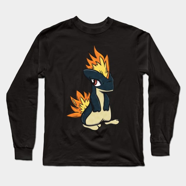 Johto Fire Starter - Quilava Long Sleeve T-Shirt by thecamobot